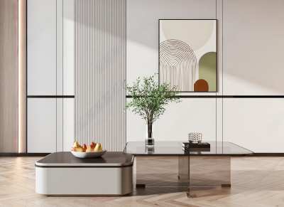 现代茶几3D模型下载